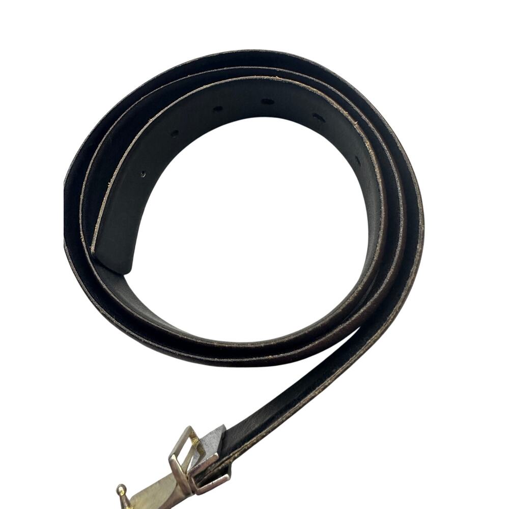 YSL Reversible Leather Belt Mixed Metal Vintage Minimalist Preppy Old Money - Picture 6 of 10